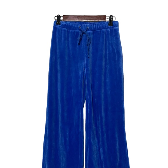Vintage Electric Blue Velour Sweatpants - Picture 2 of 13